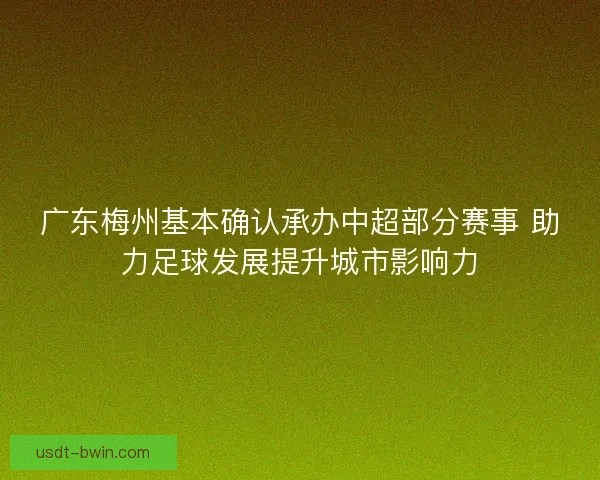 广东梅州基本确认承办中超部分赛事 助力足球发展提升城市影响力